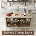 thumbnail image 3 of AODAILIHB Storage Cabinet Wood, Buffet Coffee Decorated Bar Cabinet, Kitchen Cabinet with Adjustable Dividers for Entryway, Dining Room, Natural, 4 Doors, 3 of 7