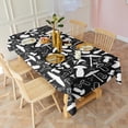 thumbnail image 3 of White Mushroom Silhouette Black Pattern Rectangle Tablecloth 60"x102",Waterproof Polyester Rectangle Table Cloth, Wipeable Spillproof Polyester Tablecloth for Dining, Camping, Indoor and Outdoor, 3 of 6