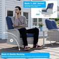 thumbnail image 5 of Muphyers 13 Pcs Wicker Patio Furniture Set, Outdoor Sectional Sofa with 55000BTU Fire Pit Table, 360° Swivel Rocking Chairs, 4" Cushions All-Weather Conversation Set for Backyard Porch,Navy Blue, 5 of 12