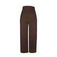 thumbnail image 4 of YYDGH High Waisted Wide Leg Pants for Women Casual Flowy Long Loose Fit Palazzo Lounge Pants with Pockets Coffee XXL, 4 of 5
