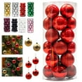 thumbnail image 2 of 24pcs Christmas Ball Baubles,1.2 inches Shatterproof Plastic Hanging Balls Pendant,Christmas Ball Baubles Set for Holiday Party Xmas Tree Decoration and Wedding Decorations, 2 of 9