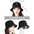 thumbnail image 3 of DLAPL Embroidered Bucket Hat for Women Men Fashion Summer Beach Fisherman Cap, Cactus Black, 3 of 5