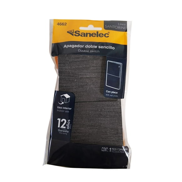 Placa santorini apagador sencillo doble