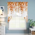 thumbnail image 6 of Swag Valance Curtains for Windows, Orange Eucalyptus Leaves Light Filtering Kitchen Curtains with Rod Pocket, Spring Summer Botanical Window Treatment Valances for Living Room, 36x45 - 2 PCS, 6 of 9