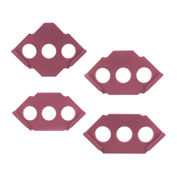 4Pcs Router Bit Jig Router Template Set, Table Work Trimming Position, Routing Rounded Corners Bit Templates, Wood Quick Jig Template Red