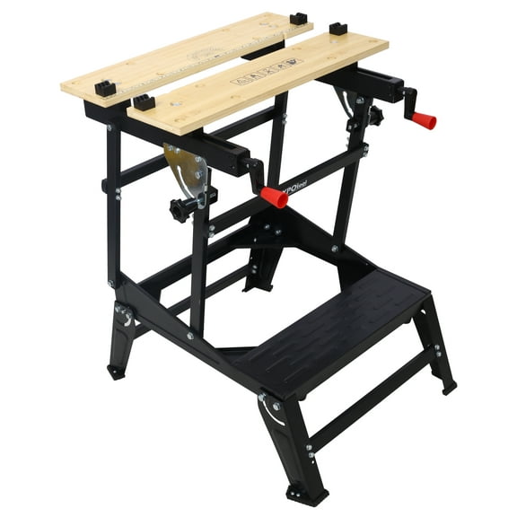 Multifunctional Workbench - Portable Folding Work Table, 330lbs Capacity, Adjustable Jaws & Pins - DIY, Woodworking, Carpentry