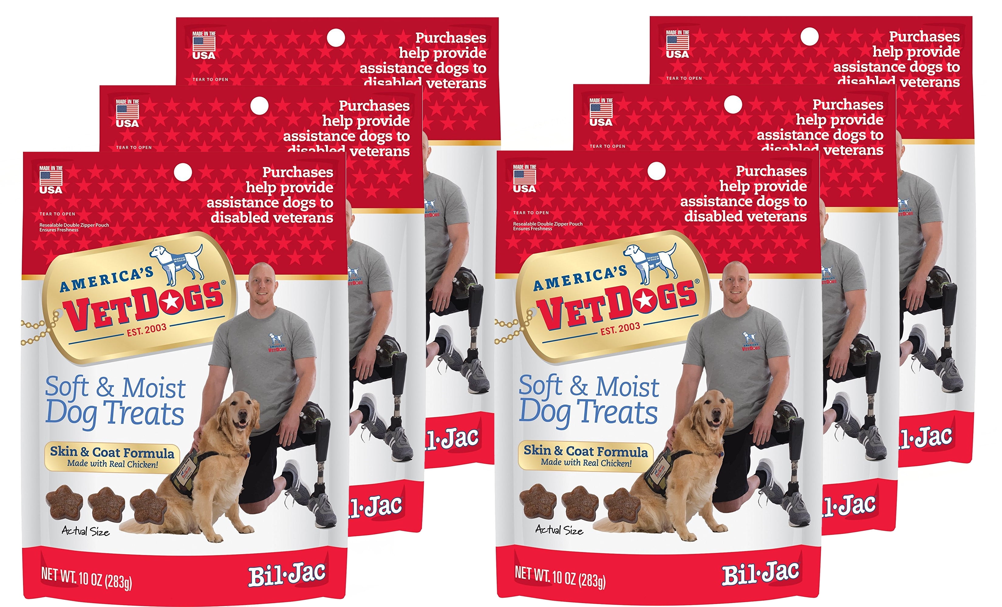 BilJac VetDogs Skin & Coat Soft Treats 10 oz, 6 Pack