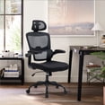 thumbnail image 1 of Silla de Oficina Color Negro Ergonómico con Reposacabezas y Reposabrazos HOMEMAKE FURNITURE Moderno, 1 of 7