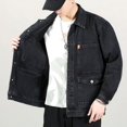 thumbnail image 3 of Chaqueta vaquera para hombre, hombros anchos, abrigos vaqueros para hombre, abrigo gris japonés, ropa de invierno holgada al precio más bajo, diseñador G Lxury, 3 of 5