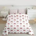 thumbnail image 2 of Manfei Kawaii Red Cherry Queen Comforter Set for Girls, Cute Princess Bowknot Bedding Sets, Cartoon Love Heart Bedding Comforter Set, Super Cozy Room Decor, 3 Pieces, 2 of 8