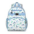 thumbnail image 1 of Tropical Nautical Whale Students Backpack, Underwater Marine Life Ocean Sea Abstract Colorful Funny Cute Design, 1 of 1