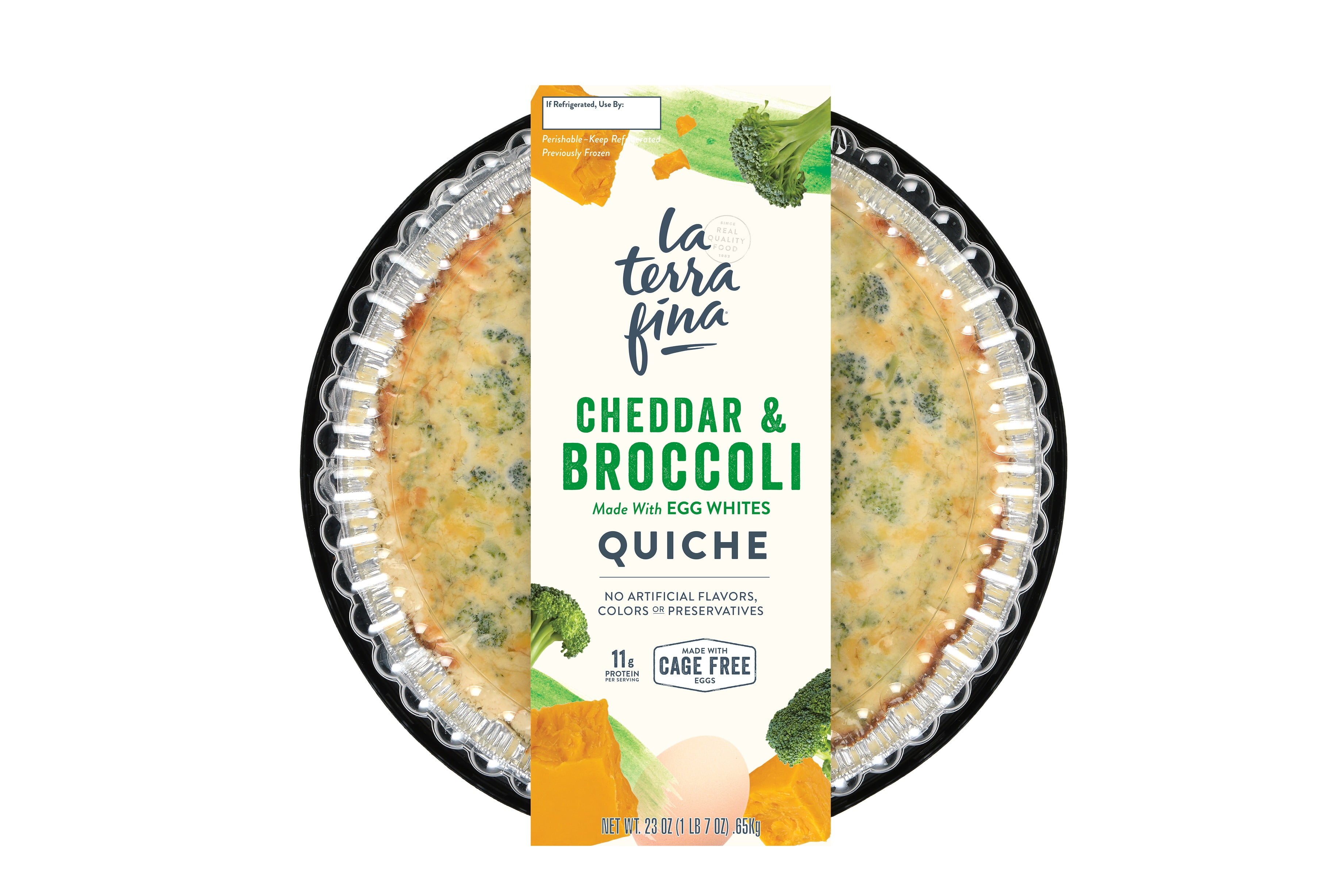 La Terra Fina, 23 oz, Broccoli Cheddar Quiche, Packaged Dish