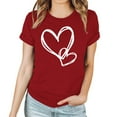 thumbnail image 4 of Ichuanyi Women's Casual Round Neck Short Sleeve Valentine's Day Print Top T Shirt, 4 of 4