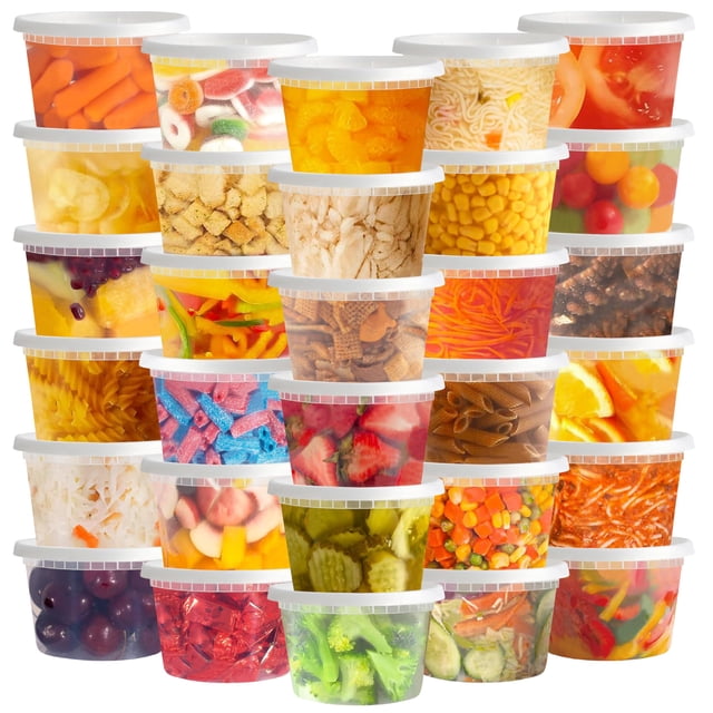 TashiBox 50 Sets 16 Oz Plastic Deli Containers with Lids - Food Storage Containers with Lids - Clea