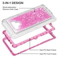 thumbnail image 3 of For Samsung Galaxy Note 9 / N960 Dual Layer Protective Shockproof Liquid Bling Sparkle Floating Glitter Quicksand Phone Case Girls Lady Cute With Transparent Pink, 3 of 3