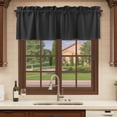 thumbnail image 6 of 2 Pack Black Pure Color Valances for Windows Bedroom Living Room Window Treatments, Aesthetics Contemporary Luxury Rod Pocket Valance Drapes Short Kitchen Curtains Over Sink 60"x18", 6 of 8