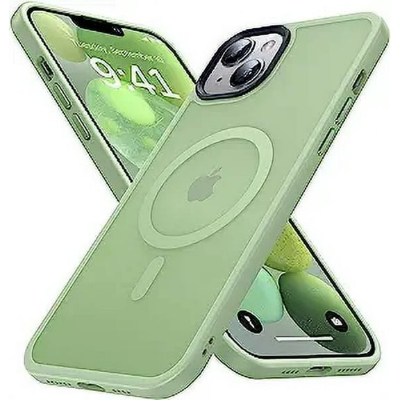 Entronix Magnetic Heavy Duty Case For iPhone 13, Sturdy Shockproof Matte Back Cover, Green