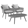 thumbnail image 1 of Modway Endeavor 3 Piece Wicker Rattan Patio Conversation Set in Gray, 1 of 8