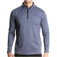 thumbnail image 1 of pstuiky camisas de manga larga para hombre, Camiseta deportiva de manga larga para hombre, transpirable, de secado rápido, con media cremallera y color liso camisetas de hombre m, 1 of 5