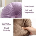 thumbnail image 3 of Velvet 18-Inch Round Throw Pillow for Home Decorative Couch, Purple (Set of 2), 3 of 5