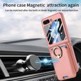 thumbnail image 6 of Dteck Built-in Screen Protector Case with Detachable Card Wallet for Samsung Galaxy Z Flip 6,Magnetic Leather+PC 2 in 1 Removable Card Slot Wallet Case Shockproof Mag Safe Ring Stand Cover,Pink, 6 of 11