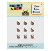 Brown Horse in Horseshoe Home Button Stickers Set Fit Apple iPhone iPad iPod Touch