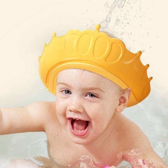 Gorro de ducha para bebé Gorro de champú impermeable para niños pequeños, niñas y niños Protege las orejas de los ojos. Corona de baño de silicona ajustable de 2 piezas TUNC Sencillez