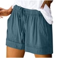 thumbnail image 1 of Diufon Womens Linen Shorts with Pockets Drawstring Elastic Waist Beach Vacation Trendy 2025 Summer Clothes, 1 of 7