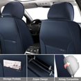 thumbnail image 3 of Car Seat Covers for Honda 96% Models Durable Leather Seat Cover Waterproof Anti-Slip Seat Covers All Weather Car Seat Automotive Seat Protector(2 Seats,White&Blue-Deluxe), 3 of 6