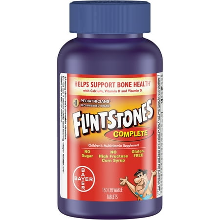 Flintstones Complete Chewables Childrenâs Multivitamins, Kids Vitamin Supplement with Vitamins C, D, E, B6, and B12, 150 (Best Women's Chewable Multivitamin)