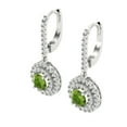 thumbnail image 2 of 1.63 ct Lever-Back Drop Dangle Earrings for Women | 5mm Round Cut Natural Peridot | 14K White Gold, 2 of 5