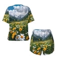 thumbnail image 5 of Picia Mountain Daisy Meadow Pajamas Sets for Women Soft Short-Sleeved Pjs with Lounge Shorts Two Piece Sleepwear-4X-Large, 5 of 9