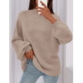 thumbnail image 3 of Suéter PRETTYGARDEN Mujer Otoño 2025 Tejido Grueso Camel, 3 of 5