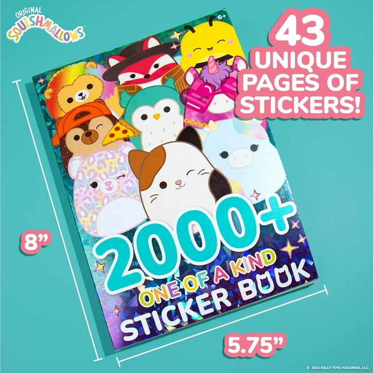 Original Squishmallows 2000+ Unique Sticker Book, 43 Sheets for Kids Ages  4-8 - Walmart.com