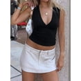 thumbnail image 4 of EMMIOL Women's Deep V-Neck Crop Tank Top Stretchy Sleeveless Going Out Top Fall Y2K Style, 4 of 6