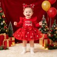thumbnail image 2 of mgoYE Baby Girl Christmas Outfit Newborn Infant My First Christmas Dress Tutu Skirt with Headband Set, 2 of 8