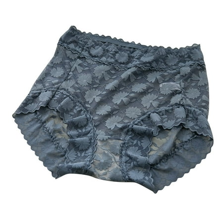 YYDGH Women s Underwear Regular & Plus Size Panties Lace Boyshorts Panty Sexy Soft Panties Blue 3XL