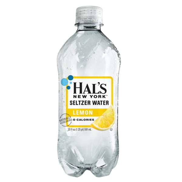 Hal's Lemon New York Seltzer Water 20 oz Plastic Bottles Pack of 24