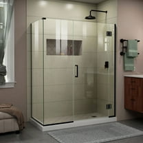 DreamLine Unidoor-X 35 in. W x 30 3/8 in. D x 72 in. H Frameless Hinged Shower Enclosure in Satin Black