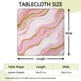 thumbnail image 2 of Pink Marble Gold Line Pattern Square Fitted Tablecloth with Elastic Edge,Square Table Cover,Washable Elastic Table Cover for Home Kitchen Party Decor 36"x36", 2 of 6