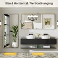 thumbnail image 5 of GODCHAR 72"x 32" Bathroom Vanity Mirror Rectangular Metal Frame French Cleat Mounted Wall Mirror Tempered Glass, 5 of 10
