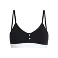 thumbnail image 5 of No Boundaries Women's Cotton Jersey Triangle Bralette w/Buttons Sizes XS-XXXL, 5 of 5