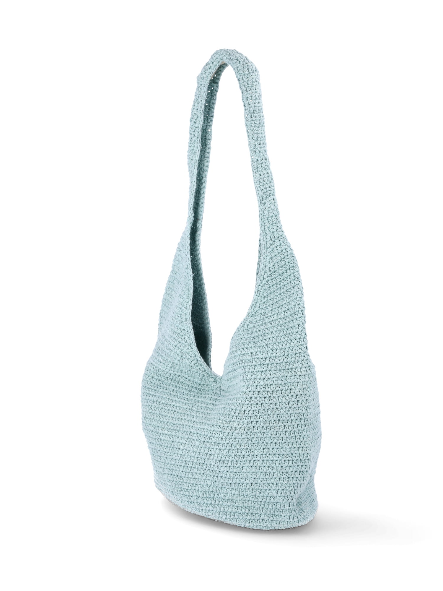 No Boundaries Festival Crochet Hobo Bag, Teal Daisy, Women's