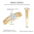 thumbnail image 5 of Certified Pear Lab Diamond Filigree Engagement Ring for Women - 0.6 Carat - EF-VS Grade, 18K Yellow Gold, US 3.50, 5 of 8