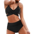 thumbnail image 1 of Women's High Waisted Bandage Bikini Set Wrap Two Piece Push Up Swimsuits, 1 of 4