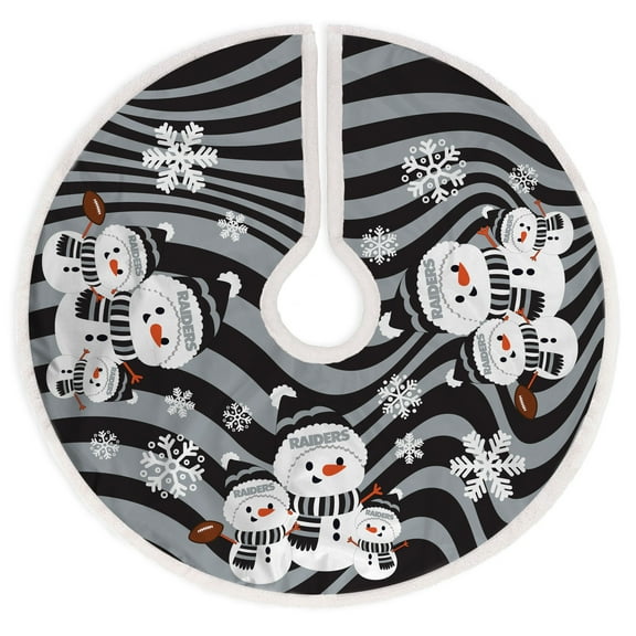 Las Vegas Raiders Snowman Sherpa Christmas Tree Skirt