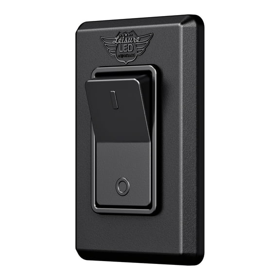 Leisure LED Modern Single SPDT On-Off Switch with Bezel, 12-Volt, for RV, Trailer, Camper (Black)