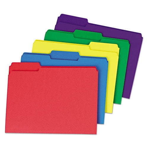 Pack of 24 Letter Size Assorted Colors 3 Tab Pendaflex Glow File Folders 