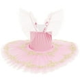 thumbnail image 5 of OBEEII Kids Girls Ballet Dance Leotard Flutter Sleeve Ballerina Dresses Elegant Camisole Leotard Ruffle Tutu Dresses, 5 of 7