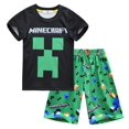 thumbnail image 1 of 2022 Garçons Minecraft T-shirt Tops + Shorts Ensemble 553, 1 of 1